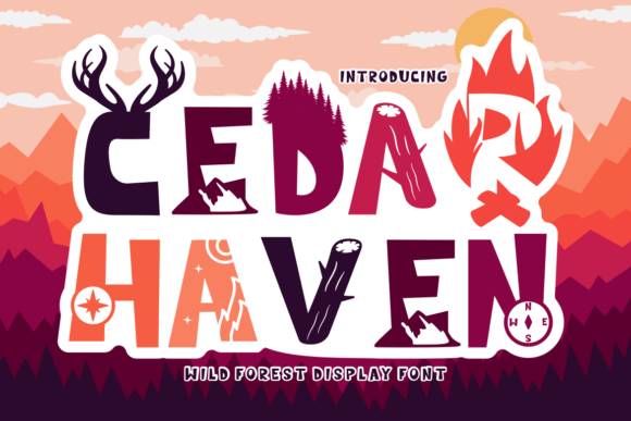 Cedar Heaven Wild Forest Display Font for Crafters