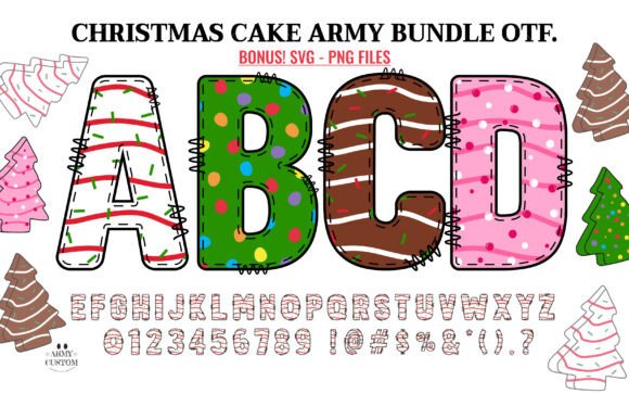 Christmas Cake Army Bundle Font